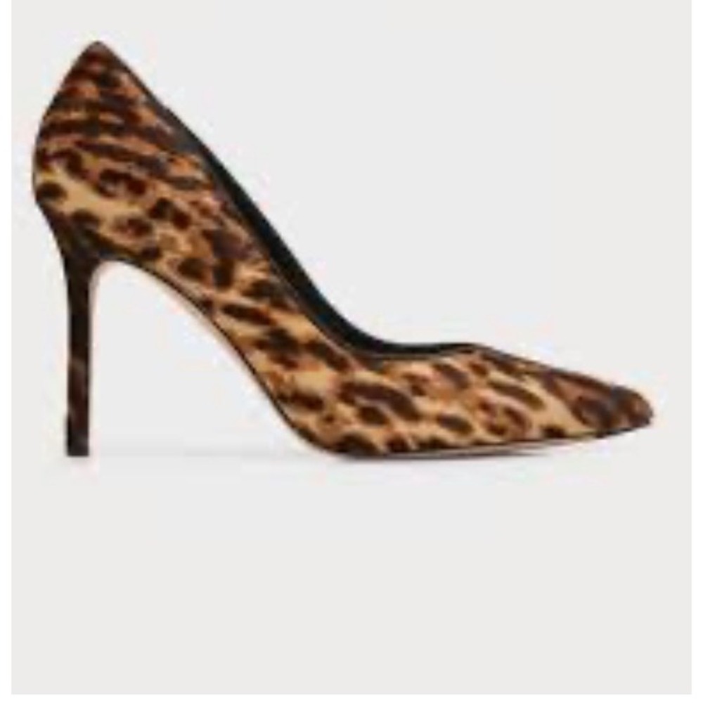 Veronica Beard Lisa Leopard Calf Hair Pointed Toe Stiletto Pumps Brown Size 9M